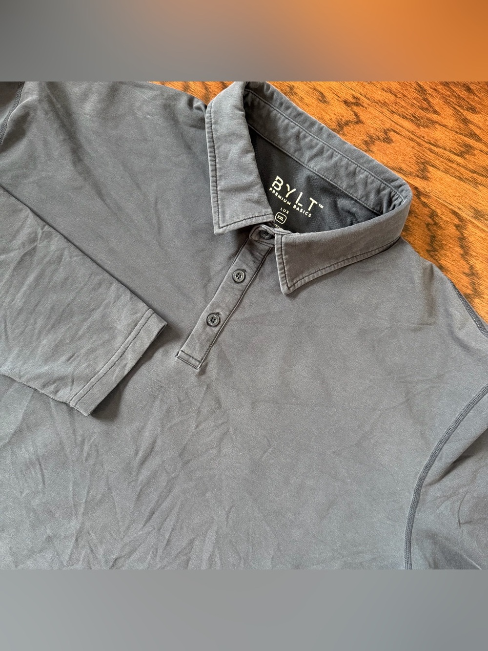 BYLT Polo Shirt Mens XXL Navy Stretch Performance Long Sleeve Premium Basics
